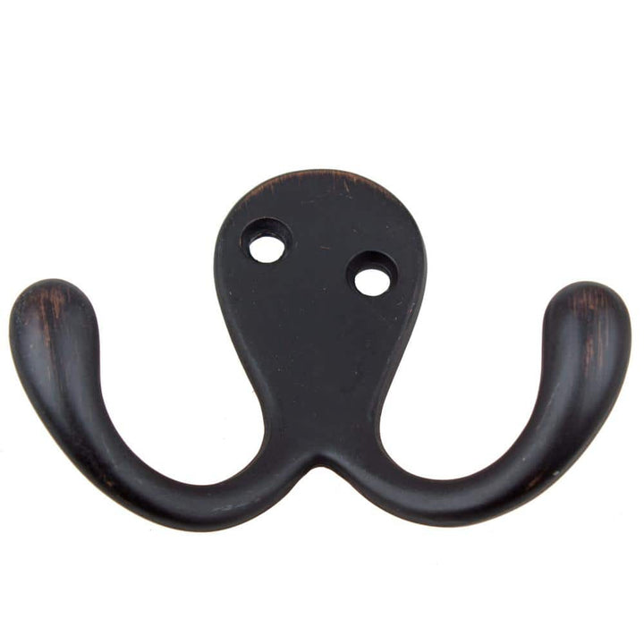 GlideRite 2 in. Oil Rubbed Bronze Octopus Double Hooks (10-Pack)