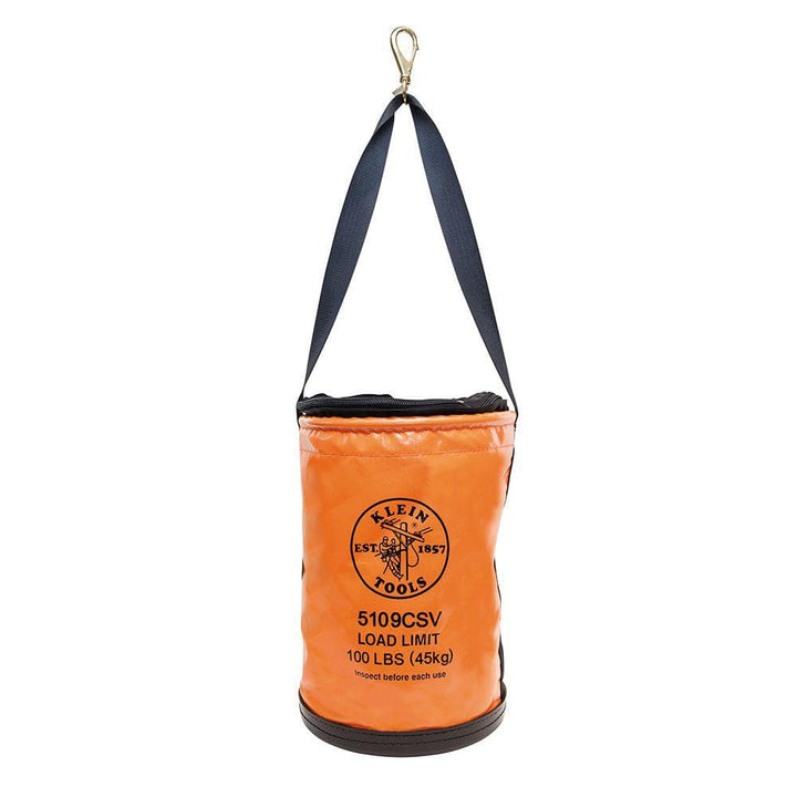 Klein Tools 5109CSV Utility Vinyl Tool Bucket with Top-Close Swivel Snap, 12 in. Diameter x 17 in. Height