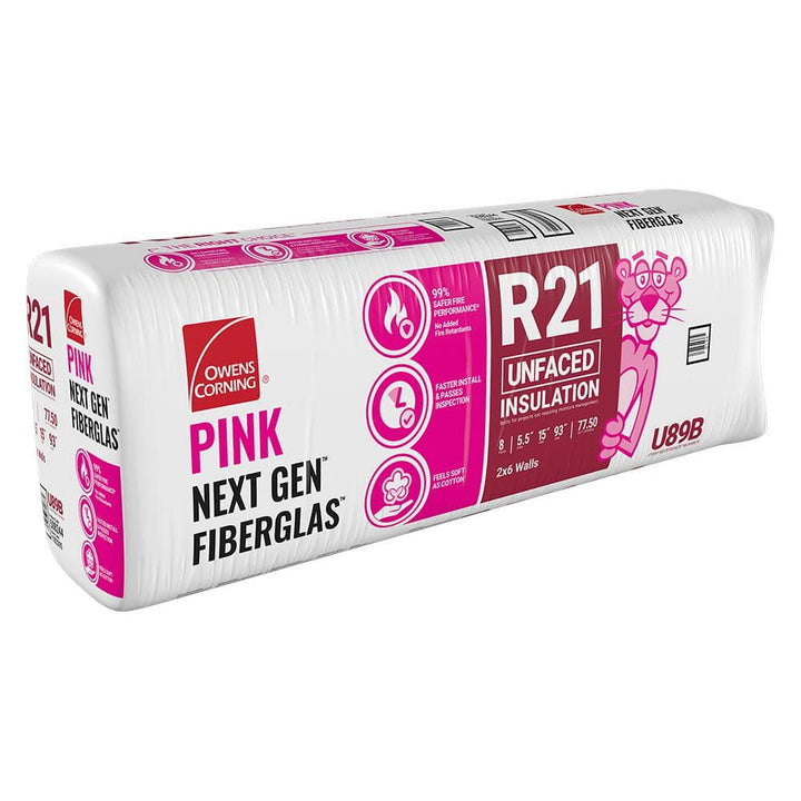Owens Corning R-21 Unfaced Fiberglass Insulation Batts, 5.5 in. x 15 in. x 93 in. (1 Bag)