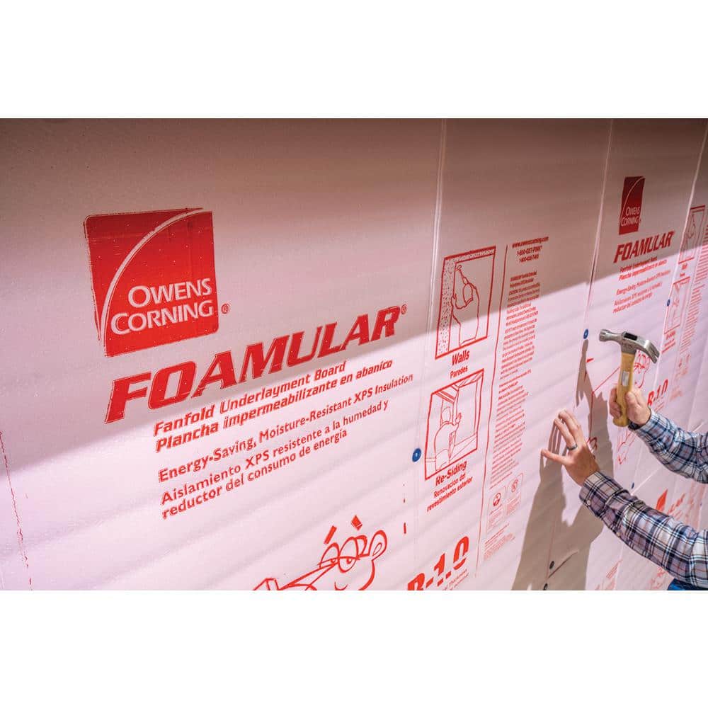 Owens Corning FOAMULAR R-1 Extruded Polystyrene Fanfold Underlayment Insulation, 1/4 in. x 4 ft. x 50 ft., Square Edge