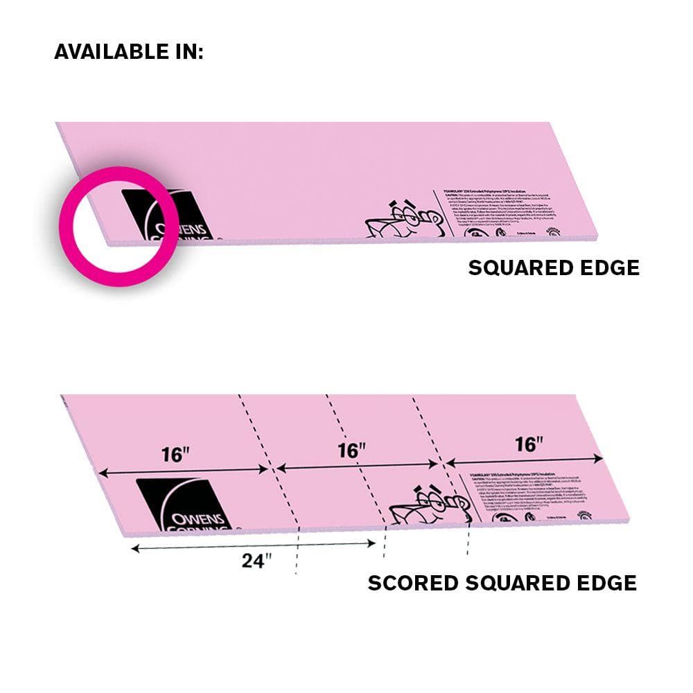 Owens Corning FOAMULAR 150 R-10 (15 PSI) Extruded Polystyrene Foam Board Insulation, 2 in. x 4 ft. x 8 ft, Scored Square Edge