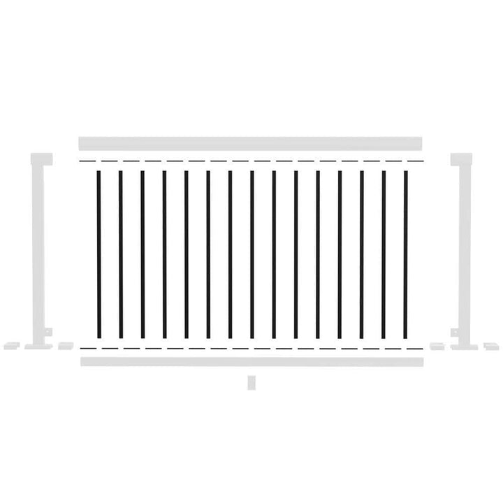 Peak Aluminum Railing 6 ft. Matte Black Aluminum Deck Railing Picket and Spacer Kit for 36 in. high system