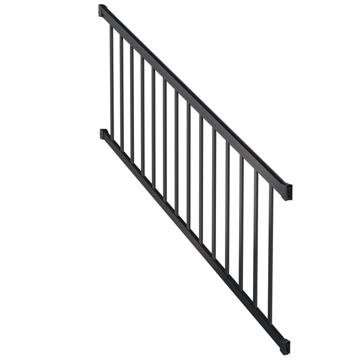 Peak Aluminum Railing 6 ft. Aluminum Deck Railing Stair Kit with Pickets in Matte Black for 36 in. high system