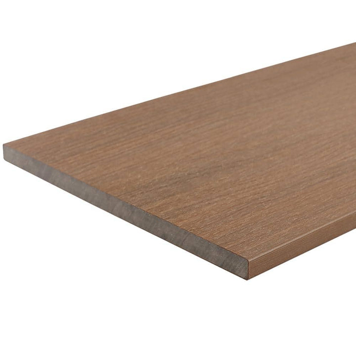 NewTechWood UltraShield 0.6 in. x 12 in. x 12 in. Peruvian Teak Fascia Composite Decking Board Sample