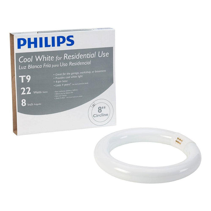 Philips 22-Watt 8 in. Linear T9 Fluorescent Tube Light Bulb, Cool White 4100K, Circline
