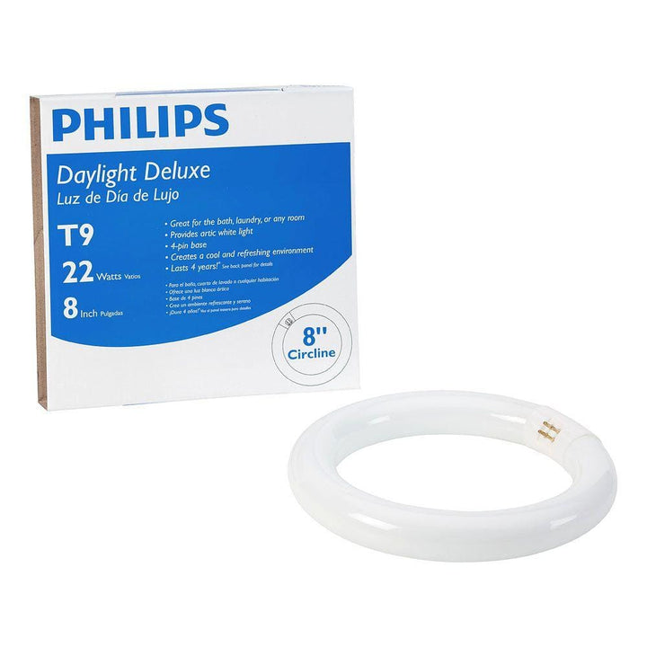 Philips 22-Watt 8 in. Linear T9 Fluorescent Tube Light Bulb, Daylight Deluxe 6500K, Circline