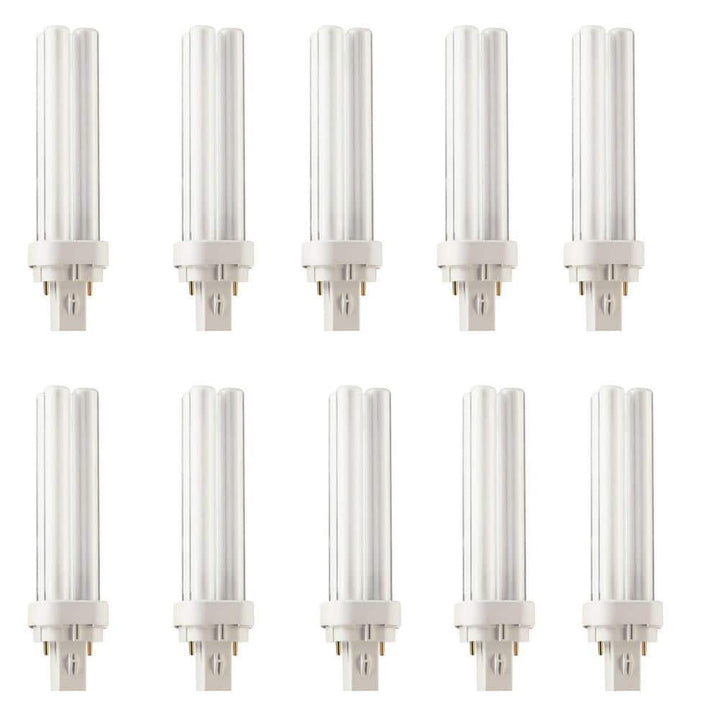Philips 26-Watt G24d-3 CFLni 2-Pin Light Bulb, Neutral White 3500K, 10-Pack