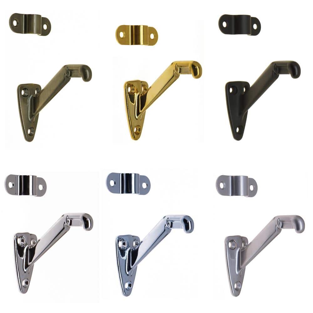 idh by St. Simons 3-1/4 in. Solid Brass Hand Rail Bracket in Polished Brass