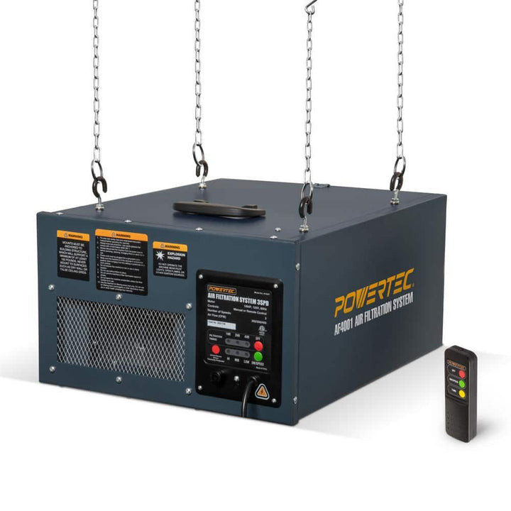 POWERTEC 3-Speed Remote Controlled Air Filtration Systems (300/350/400 CFM)