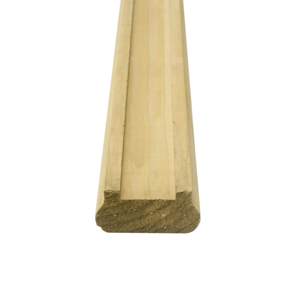 2 in. x 4 in. x 6 ft. Pressure-Treated Wood Moulded Hand Rail