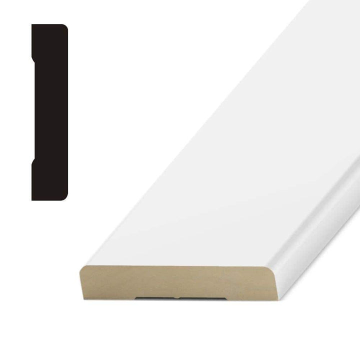 Kelleher 11/16 in. x 3-1/2 in. x 8 ft. 2-Round Edge Primed MDF Casing