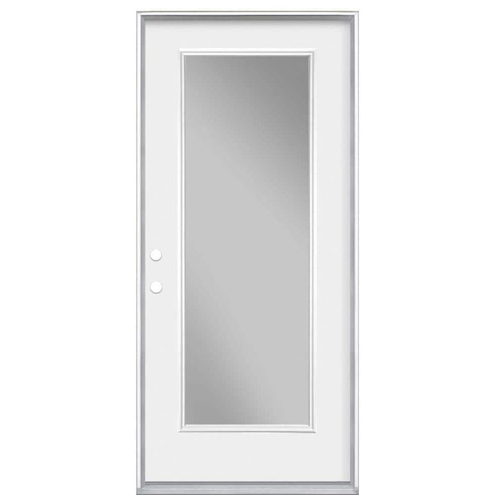 Masonite 36 in. x 80 in. Premium Full Lite Right-Hand Inswing Primed Steel Prehung Front Exterior Door, No Brickmold
