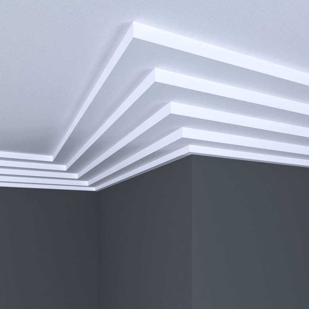 Ornamental Mouldings Sawtooth 3/4 in. x 5-1/2 in. x 96 in. Primed Wood Crown Moulding