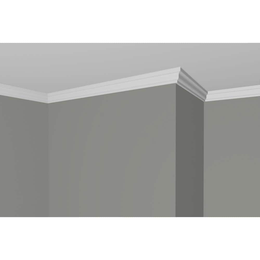 Alexandria Moulding 1-3/16 in. D x 2-7/16 in. W x 96 in. L MDF Primed Crown Moulding Pack (4-Pack)