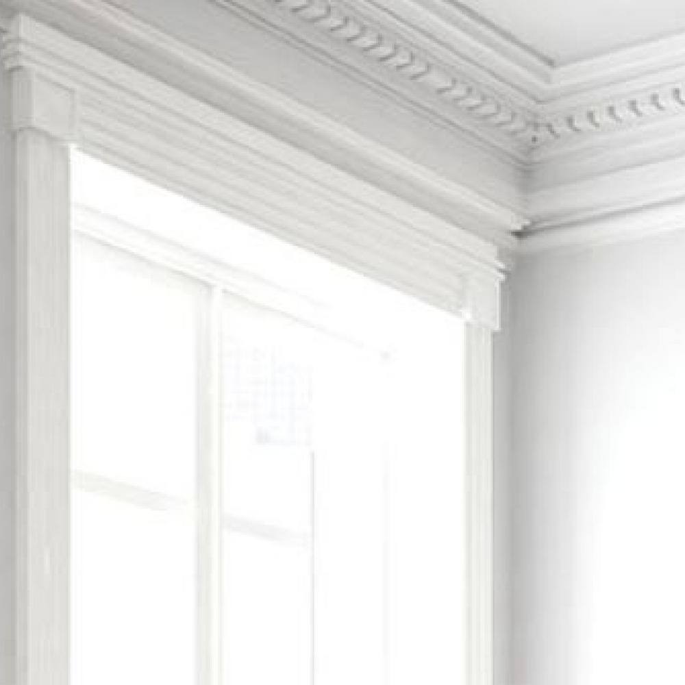 Alexandria Moulding 9/16 in. D x 3-5/8 in. W x 96 in. MDF Primed Crown Molding Pack (4-Pack)
