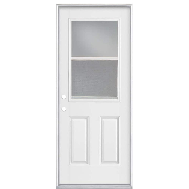 Masonite 32 x 80 in. Vent Lite Right-Hand Inswing Primed Smooth Fiberglass Prehung Front Exterior Door No Brickmold