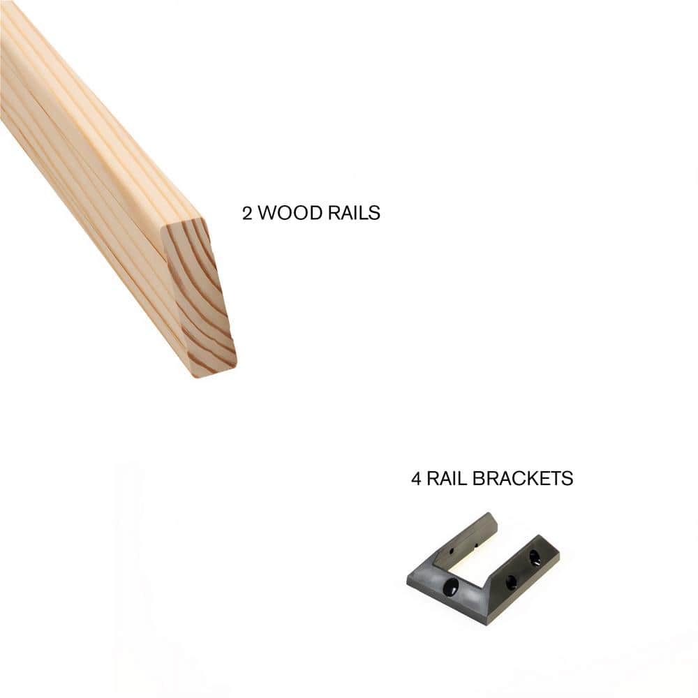 ProWood 2 in. H x 72 in. W Pressure-Treated Natural Pine Stair Rails with Black Brackets Stair Railing Kit