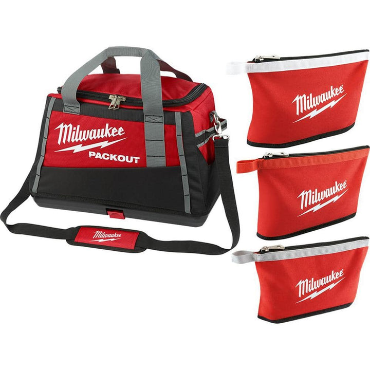 Milwaukee 20 in. PACKOUT Tool Bag/Tote with Zipper Tool Bags, Multi-Color (3-Pack)