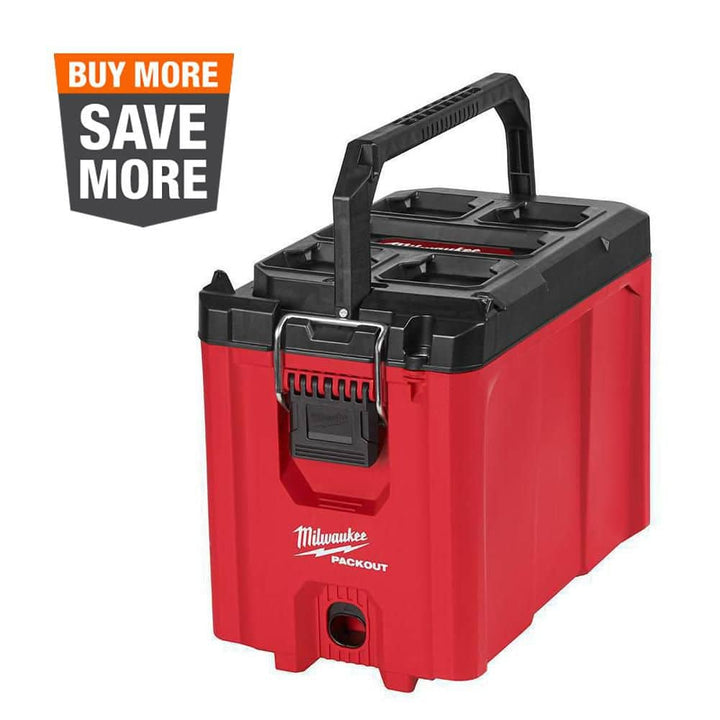 Milwaukee PACKOUT 10 in. Compact Portable Tool Box with Adjustable Dividers & Tray, IP65, 16.34 x 9.84 x 12.87 in