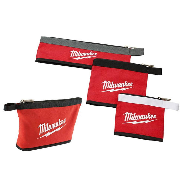 Milwaukee 14 in., 12 in., 8 in. and 6 in. Multi-Size Zipper Tool Bags in Red (4-Pack)