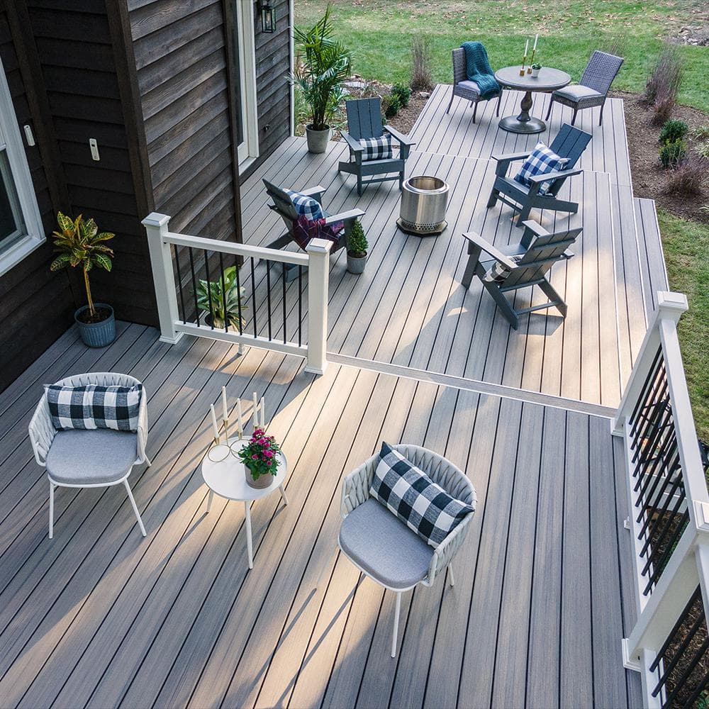Trex Enhance Naturals 1 in. x 6 in x 12 ft. Rocky Harbor Grooved Edge Grey Composite Deck Board