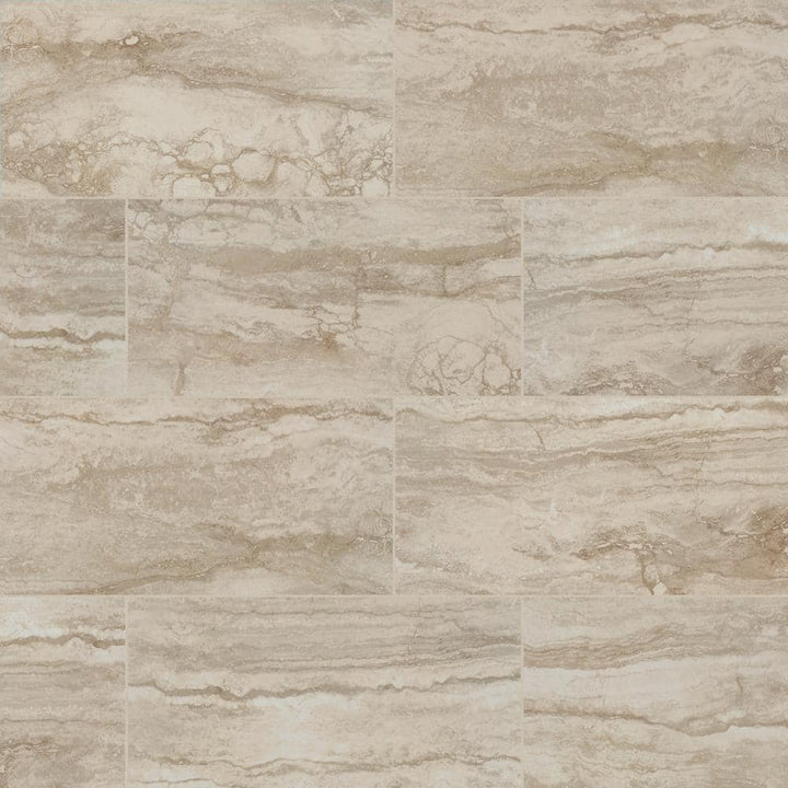 MSI Romagna Ivory 12 in. x 24 in. Polished Porcelain Floor and Wall Tile, Marble Look (16 sq. ft. per Case)
