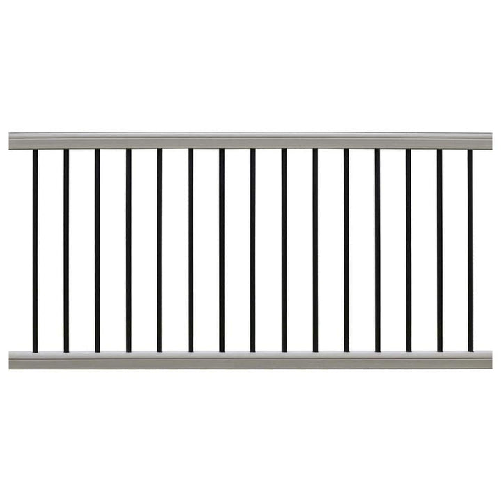 NewTechWood Ultrashield Hemispheres 36 in. x 3 in. x 6 ft. Roman Antique Gray Composite Railing Kit