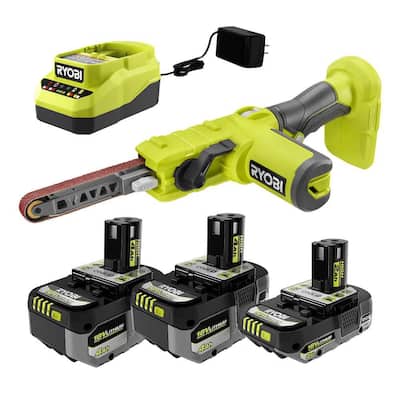 ONE+ 18V Cordless 1/2 in. x 18 in. File Sander Kit with (2) 4.0 Ah Batteries, 2.0 Ah Battery, and Charger