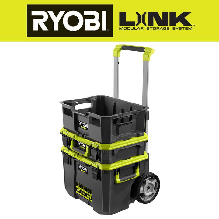 RYOBI 22.7 in. LINK Rolling Tool Box with LINK Standard Tool Box and LINK Tool Crate