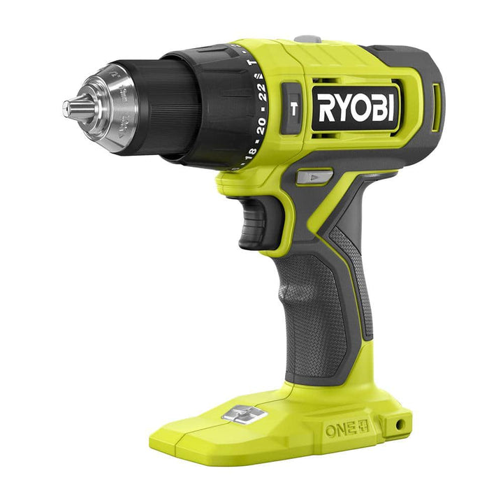 RYOBI ONE+ 18V Cordless 1/2 in. Hammer Drill/Driver Kit with Auxiliary Handle, 2.0 Ah Battery and Charger