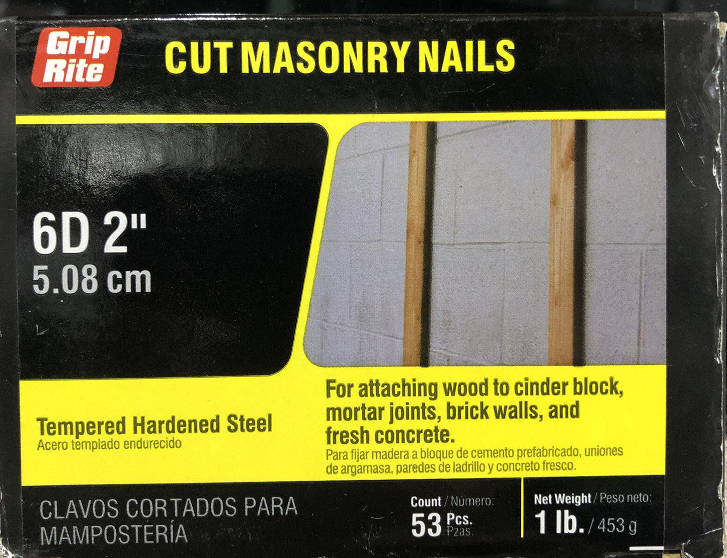 Grip-Rite Masonry Nails 2" 6D 1 lb