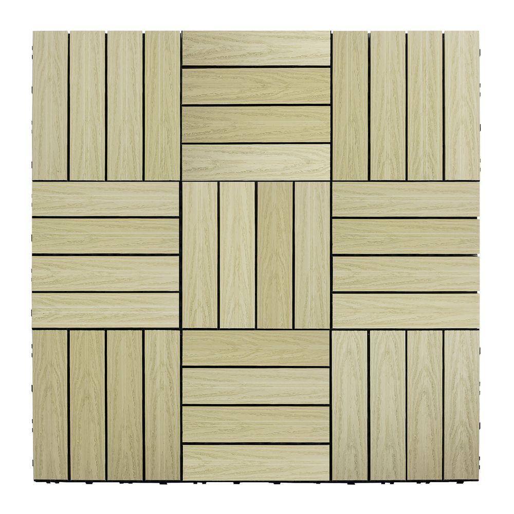 NewTechWood UltraShield Naturale 1 ft. x 1 ft. Quick Deck Outdoor Composite Deck Tile Sample in Sahara Sand