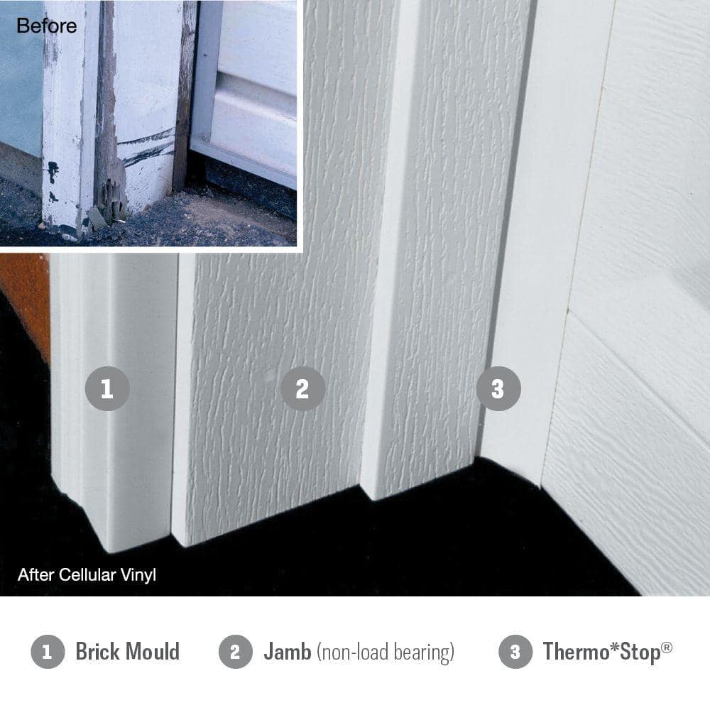 Royal Mouldings 2149 7/16 in. x 2 in. x 84 in. PVC Sandstone Garage Door Stop Molding