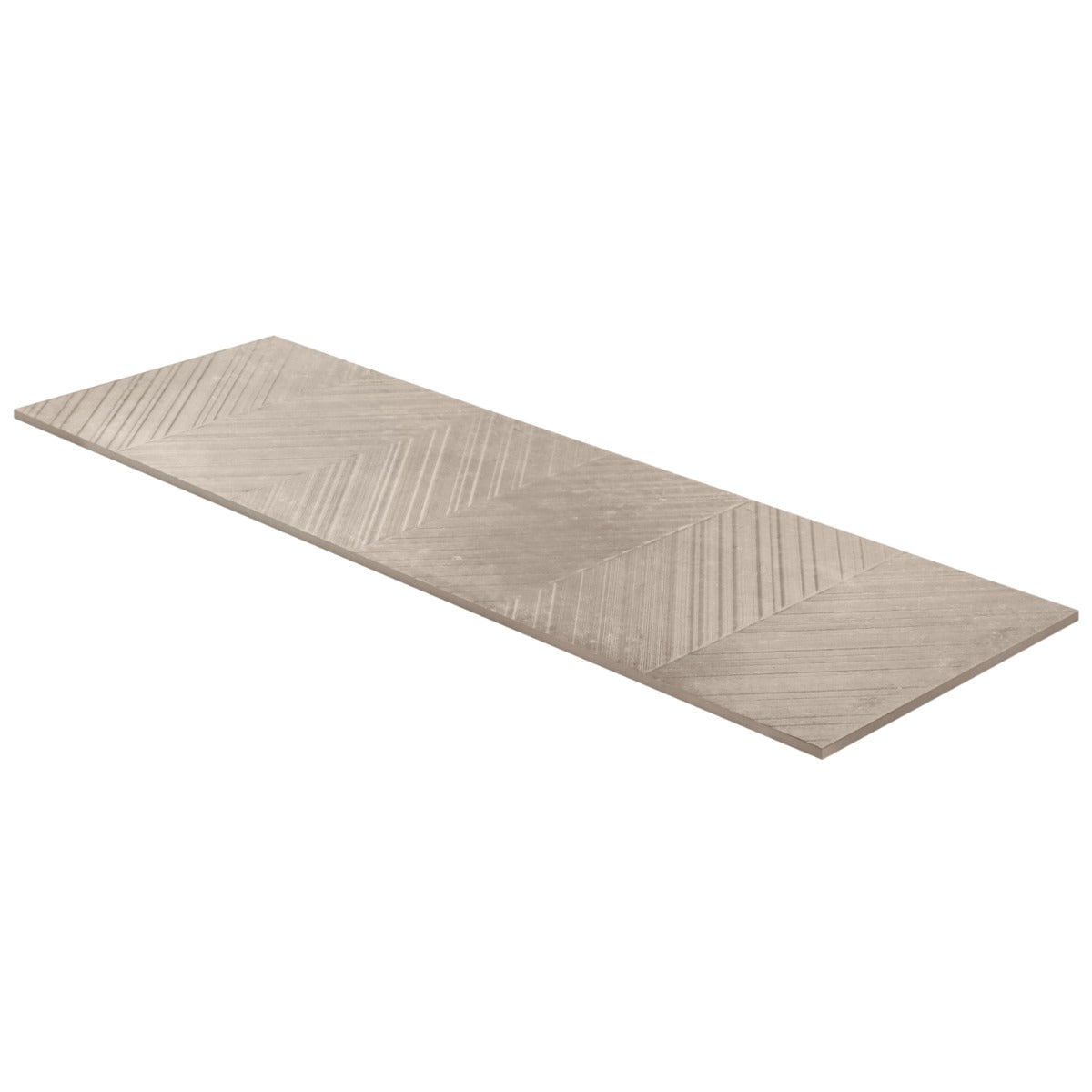 Stoneside Cream Beige Chevron 12x36 Matte Ceramic Tile