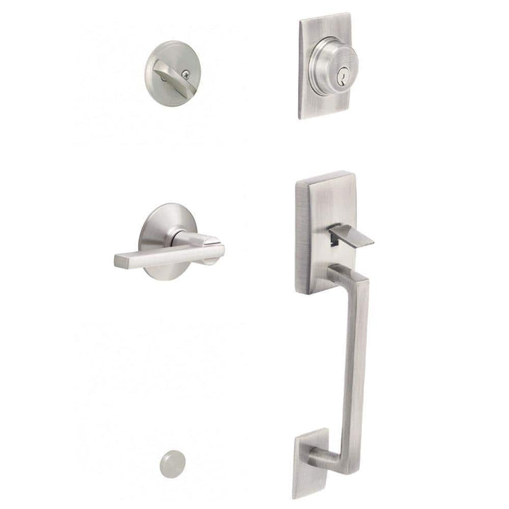 Schlage Latitude Lever Century Trim Single Cylinder Handleset, Satin Nickel