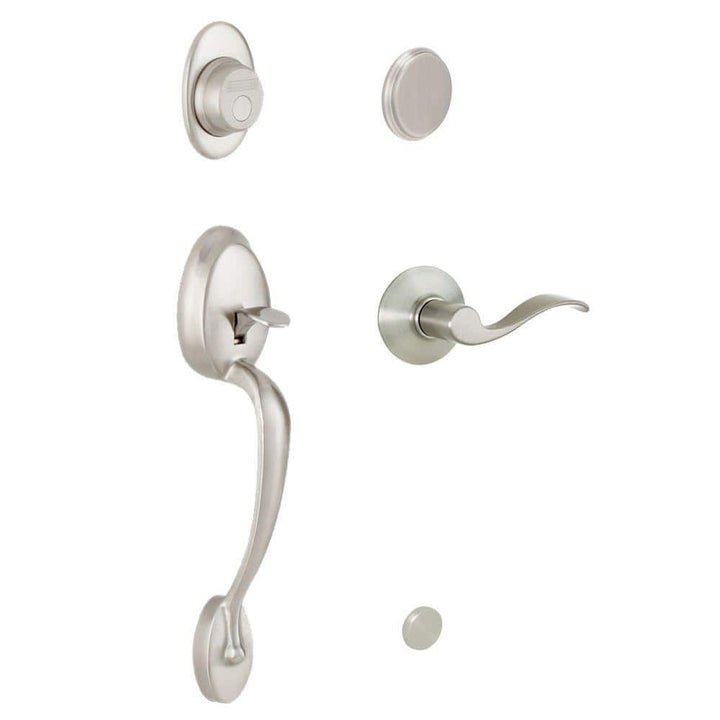 Schlage Plymouth Satin Nickel Left-Handed Accent Lever Dummy Door Handleset