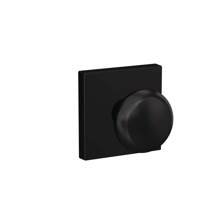 Schlage Custom Plymouth Matte Black Collins Trim Combined Interior Door Knob