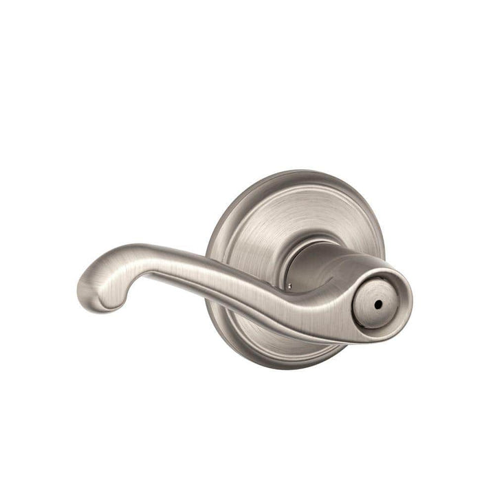 Schlage Flair Satin Nickel Privacy Bed/Bath Door Lever, F40 FLA 619