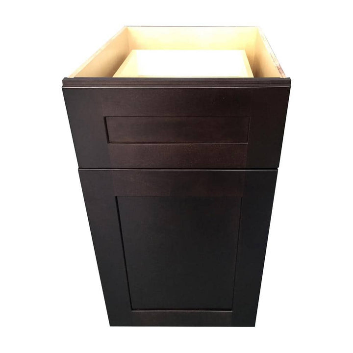 Plywell Ready to Assemble 21 in. x 34.5 in. x 24 in. Shaker Base Cabinet with 1-Door and 1-Drawer in Espresso