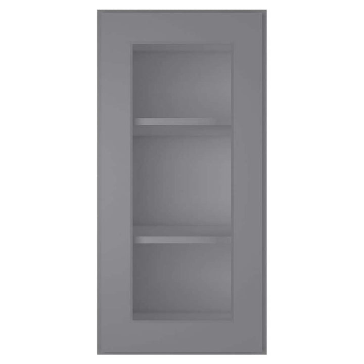 HOMEIBRO 15 in. W X 12 in. D X 30 in. H in Shaker Gray Plywood Ready to Assemble Wall Kitchen Cabinet with 1-Door 3-Shelves