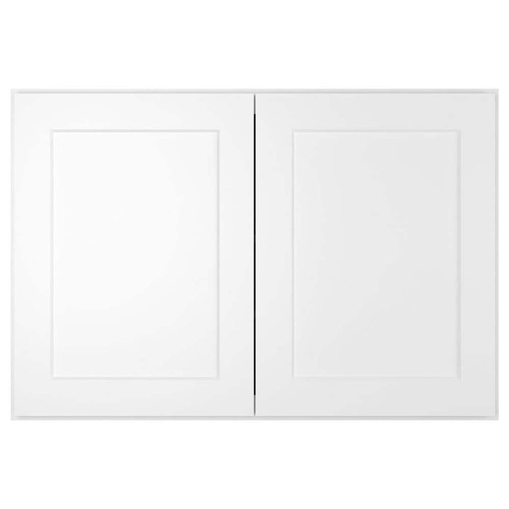 HOMEIBRO 36 in. W x 12 in. D x 24 in. H in Shaker White Plywood Ready to Assemble Wall Cabinet 2-Doors 1-Shelf Kitchen Cabinet
