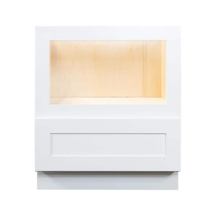 LIFEART CABINETRY Lancaster White Plywood Shaker Stock Assembled Base Microwave Kitchen Cabinet 30 in. W x 34.5 in. H x 24 in. D