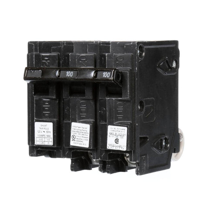 Siemens 100 Amp Double-Pole Type QP Circuit Breaker with 120-Volt Shunt Trip