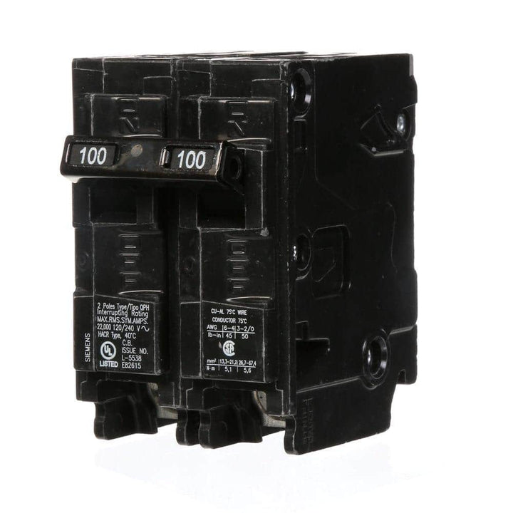 Siemens 100 Amp Double-Pole Type QPH 22kA Circuit Breaker