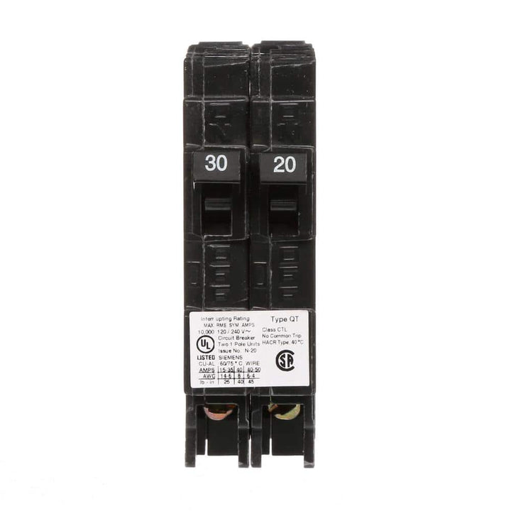 Siemens 30/20 Amp Single-Pole Duplex Circuit Breaker