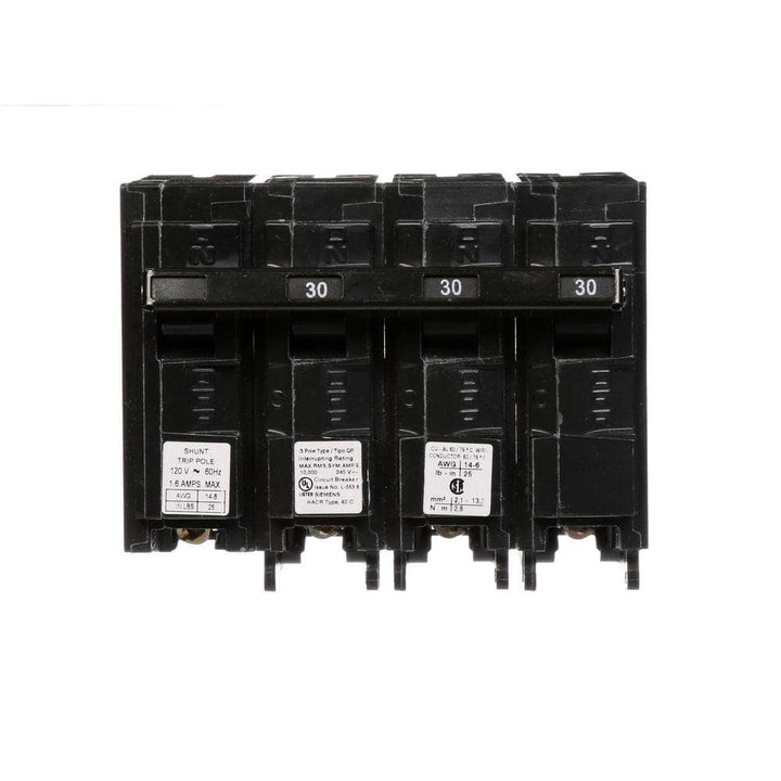 Siemens 30 Amp Three-Pole Type QP Circuit Breaker with 120-Volt Shunt Trip