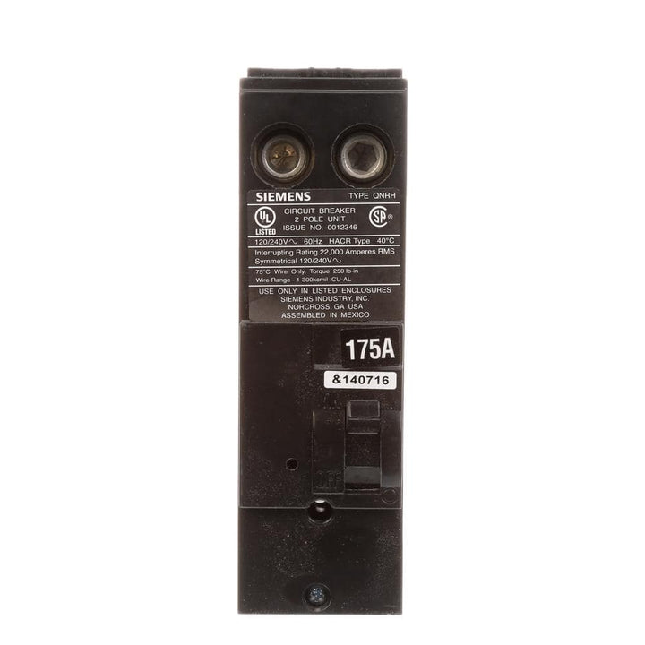 Siemens 175 Amp Double-Pole Circuit Breaker Type QNRH