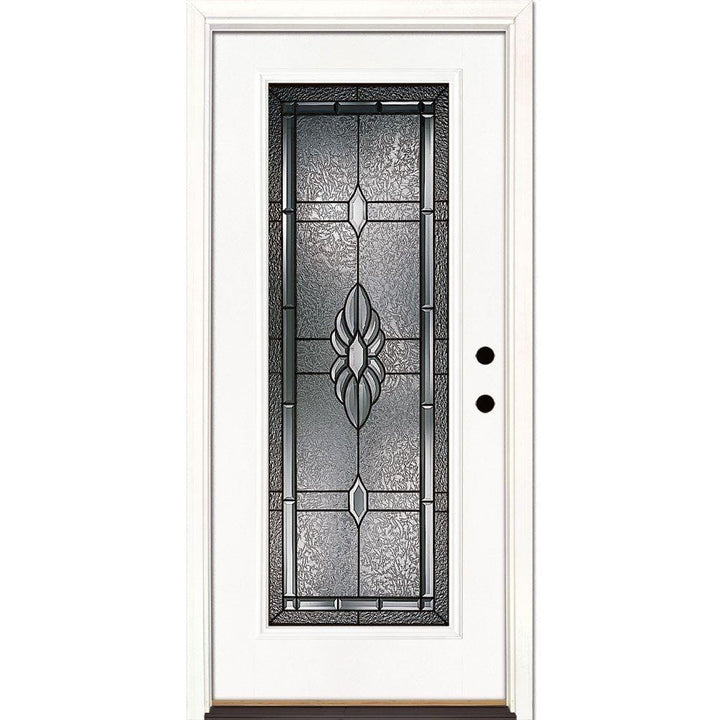 37.5 in. x 81.625 in. Sapphire Patina Full Lite Unfinished Smooth Right-Hand Inswing Fiberglass Prehung Front Door