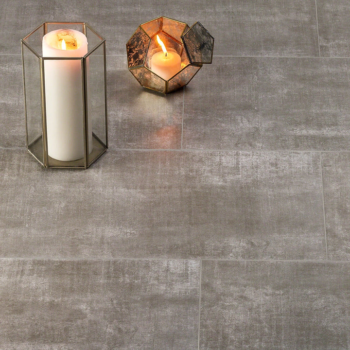 Lux Tile Cement Ash Gray 12x24 Matte Porcelain Tile