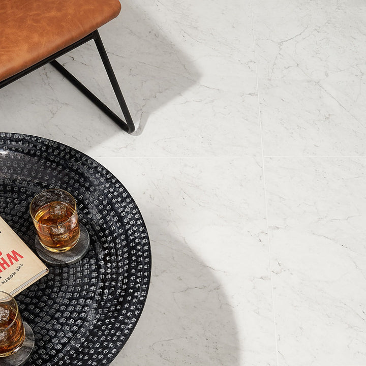 DreamStone Carrara Giola White 24x48 Polished Porcelain Tile